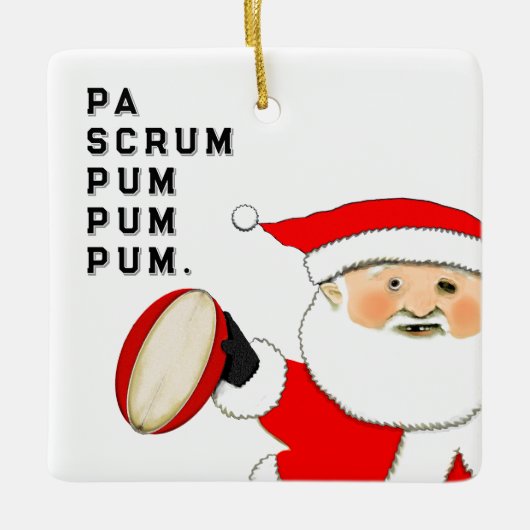 Grappig Rugby Drummer Boy Keramisch Ornament (Voorkant)