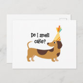 Grappig ruik ik taart verjaardagshond briefkaart (Voorkant / Achterkant)