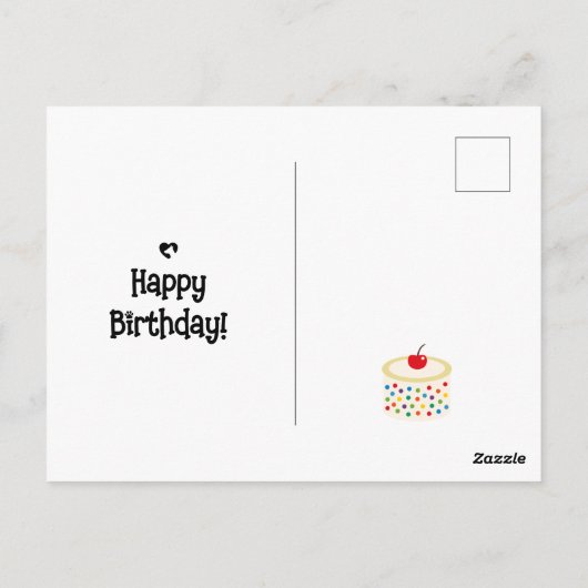 Grappig ruik ik taart verjaardagshond briefkaart (Achterkant)