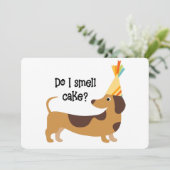 Grappig ruik ik taart verjaardagshond kaart (Staand voorkant)