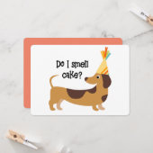 Grappig ruik ik taart verjaardagshond kaart (Voorkant / Achterkant in situ)