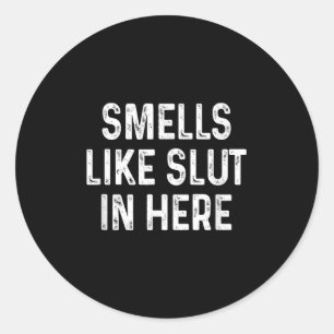 Grappig ruikt hier naar aanstootgevende volwassen ronde sticker