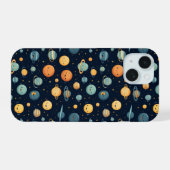 Grappig ruimtepatroon iPhone 15 case (Achterkant horizontaal)