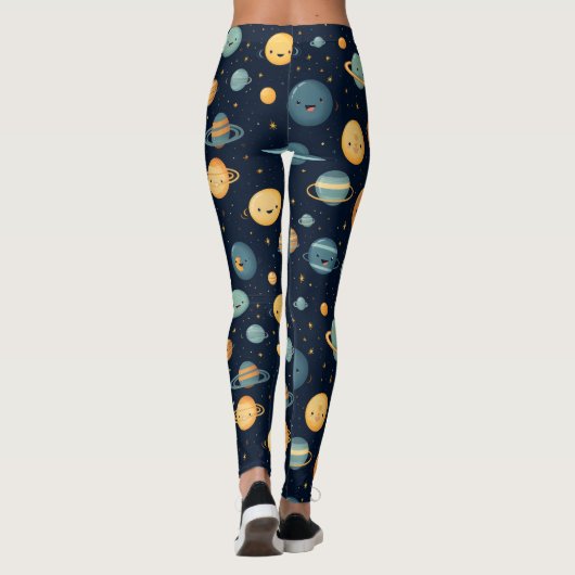 Grappig ruimtepatroon leggings (Achterkant)