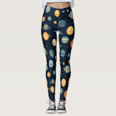 Grappig ruimtepatroon leggings (Voorkant)