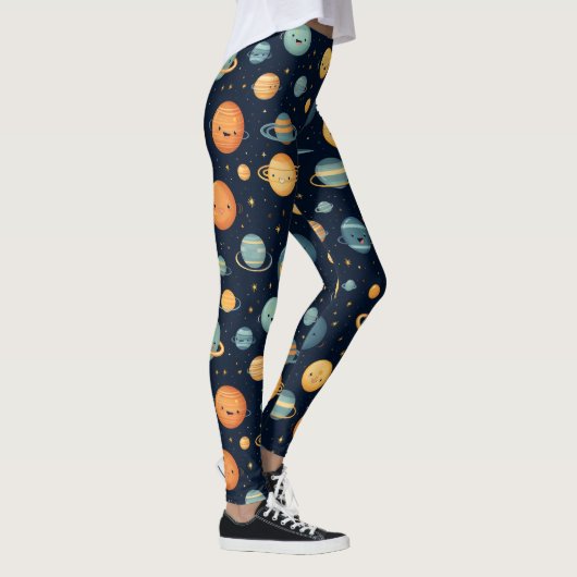 Grappig ruimtepatroon leggings (Rechts)