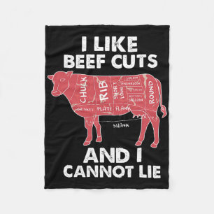 Grappig Rundvlees Snijdt Grafiek I BBQ Slager Fleece Deken