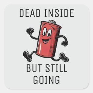 Grappig Running Battery Sticker Set