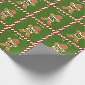 Grappig Running Gingerbread Man Cadeaupapier (Hoek)