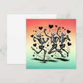 Grappig Running Skeleton Valentijnsdag Kussen Feestdagenkaart (Voorkant / Achterkant)