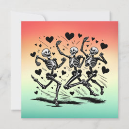 Grappig Running Skeleton Valentijnsdag Kussen Feestdagenkaart