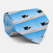 Grappig Running Struisvogel Foto Patroon Stropdas (Opgerold)