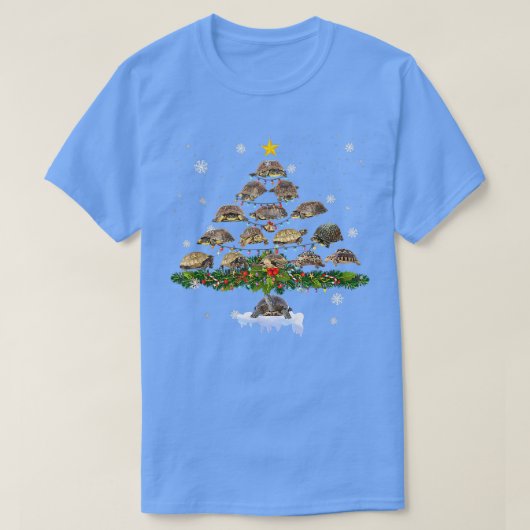 Grappig Russisch kerstboomschildpad T-shirt-versie T-shirt (Design voorkant)