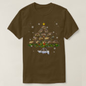 Grappig Russisch kerstboomschildpad T-shirt-versie T-shirt (Design voorkant)