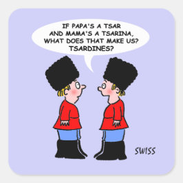 Grappig Russisch Tsardines Sardines Foodie Vierkante Sticker