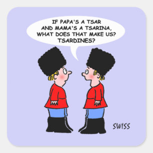 Grappig Russisch Tsardines Sardines Foodie Vierkante Sticker