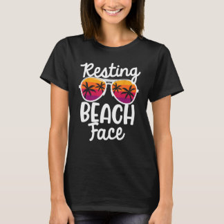 Grappig rustend strand gezichten retro meisje Vac T-shirt