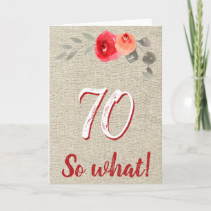 Grappig Rustic 70 dus wat de zeventigste Floral Bi Kaart