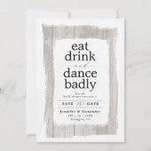 Grappig Rustic Whitewashed Barnwood Save The Date (Voorkant)