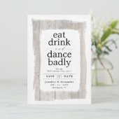Grappig Rustic Whitewashed Barnwood Save The Date (Staand voorkant)