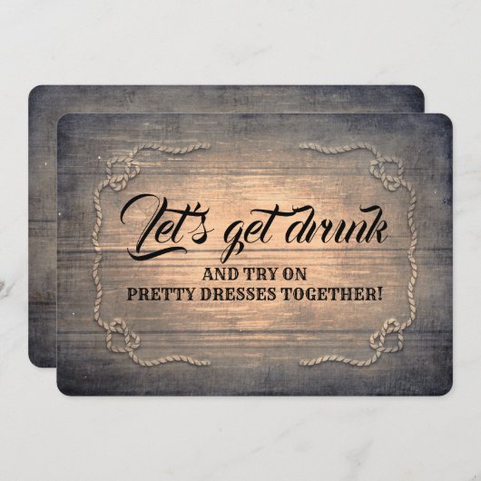 Grappig Rustiek bruidsmeisje / Maid of Honor Voors Kaart (Voorkant / Achterkant)