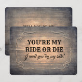 Grappig Rustiek bruidsmeisje / Maid of Honor Voors Kaart (Voorkant / Achterkant)