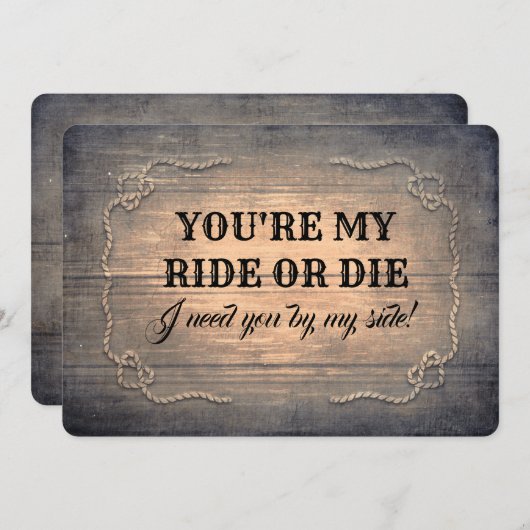 Grappig Rustiek bruidsmeisje / Maid of Honor Voors Kaart (Voorkant / Achterkant)