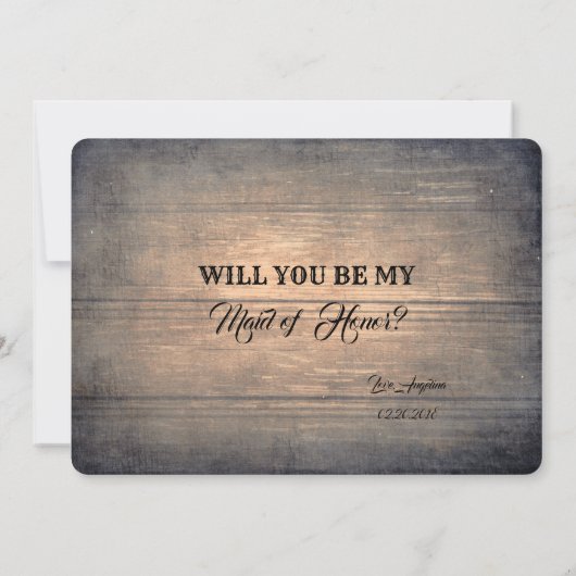 Grappig Rustiek bruidsmeisje / Maid of Honor Voors Kaart (Achterkant)