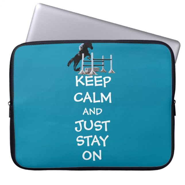 Grappig rustig houden en gewoon op paard blijven laptop sleeve (Voorkant)