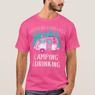 Grappig RV Camping Weekend Voorspelling Kamperen e T-shirt