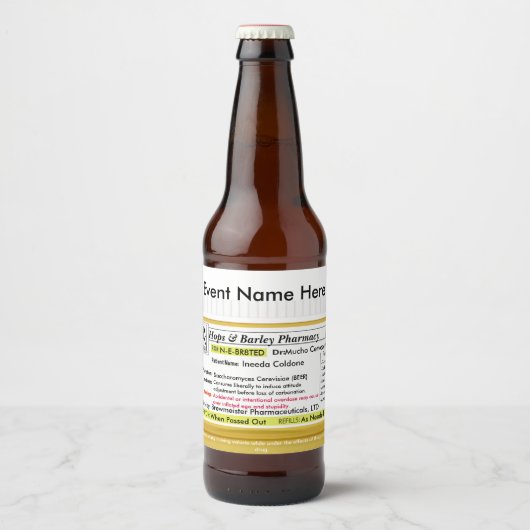 Grappig RX Bier Label Etiket (Voorkant)