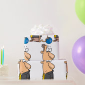 Grappig Sad Bowler-personage met bowlingbal Cadeaupapier