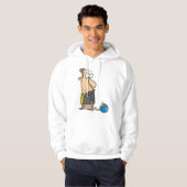 Grappig Sad Bowler-personage met bowlingbal Hoodie (Voorkant volledig)