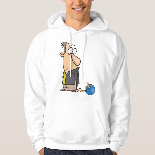 Grappig Sad Bowler-personage met bowlingbal Hoodie (Voorkant)