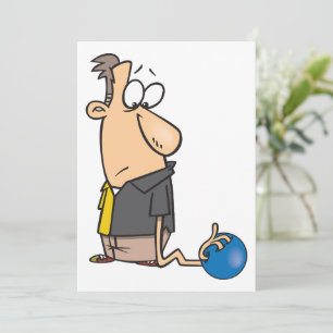 Grappig Sad Bowler-personage met bowlingbal Kaart