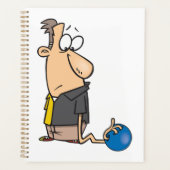 Grappig Sad Bowler-personage met bowlingbal Planner (Voorkant)