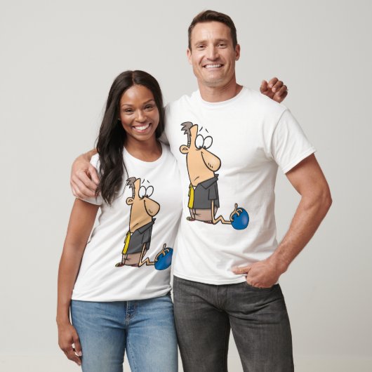 Grappig Sad Bowler-personage met bowlingbal T-shirt (Unisex)