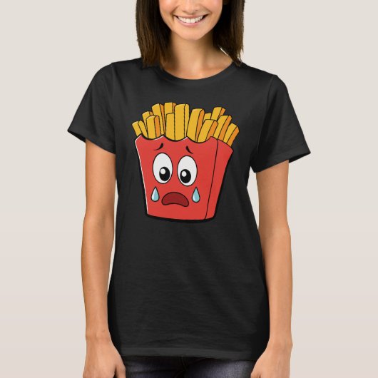 Grappig Sad Fast Food Vector Ontwerp T-shirt (Voorkant)