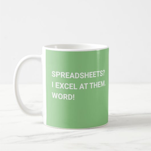 Grappig Sage Green-spreadsheet Koffiemok (Links)