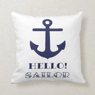 Grappig Sailor Gift. Nautical Anchor Hallo Sailor Kussen