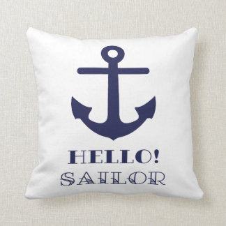 Grappig Sailor Gift. Nautical Anchor Hallo Sailor Kussen