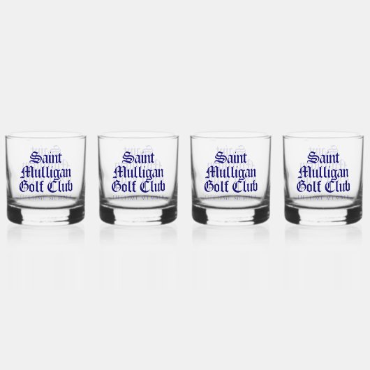 Grappig Saint Mulligan Golf Club Levenslang Lid Whisky Glas (Achterkant)
