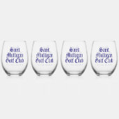 Grappig Saint Mulligan Golf Club Levenslang Lid Wijnglas Zonder Voet (Voorkant)
