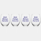 Grappig Saint Mulligan Golf Club Levenslang Lid Wijnglas Zonder Voet (Achterkant)
