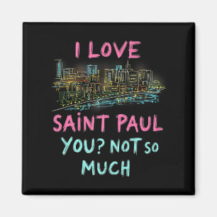 Grappig Saint Paul Minnesota Night Skyline P Magneet