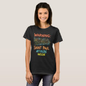 Grappig Saint Paul Minnesota Night Skyline P T-shirt (Voorkant volledig)