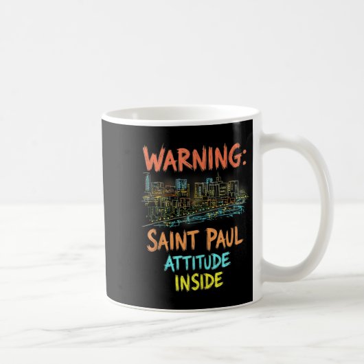 Grappig Saint Paul Minnesota Night Skyline T Koffiemok (Rechts)