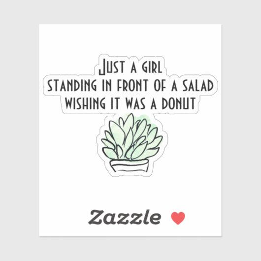 Grappig salad, geen dieet dat alleen maar een meis sticker (Vel)