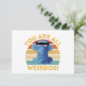 Grappig Sam Eagle Je bent allemaal Weirdos Gift Bedankkaart (Staand voorkant)