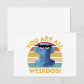 Grappig Sam Eagle Je bent allemaal Weirdos Gift Bedankkaart (Voorkant / Achterkant)